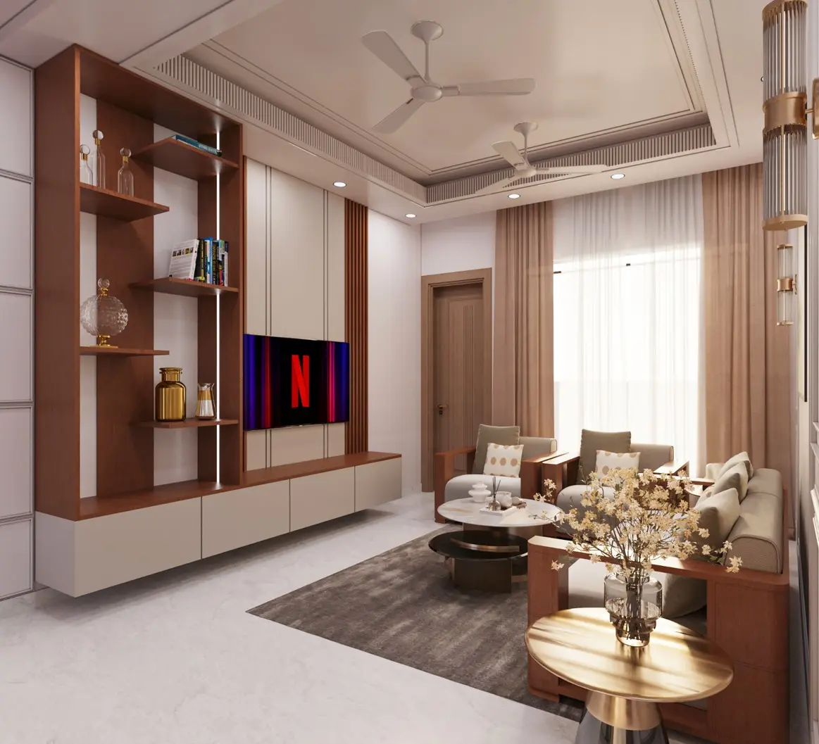 Case Nova interior project — living room TV unit design