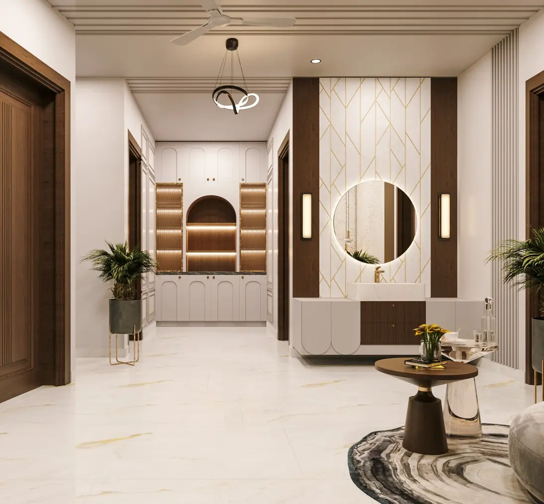 Case Nova interior project — entrance and vanity design